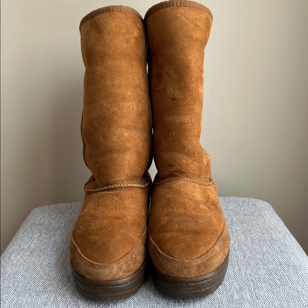 Ugg Ultra Tall Braided Back 5245 New Zealand‎ Label Sheepskin Rubber Sole Tasman - Picture 8 of 14